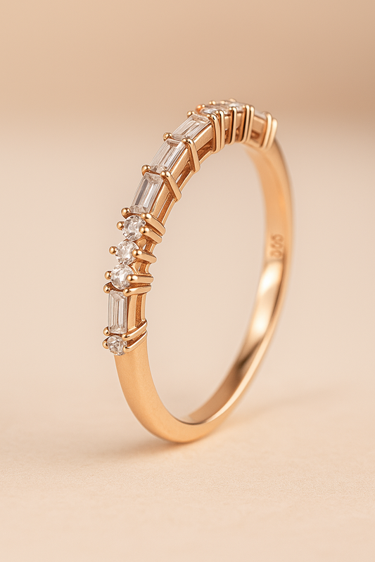 Churumbela de oro amarillo con diamantes de cortes mixtos