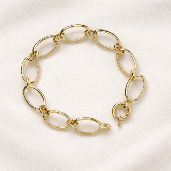 Pulsera de eslabón oval en oro