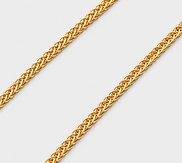 Collar de cadena franco de tejido cuadrado en oro