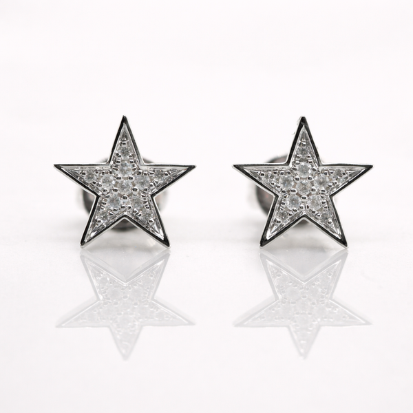 Aretes de estrella con diamantes en oro