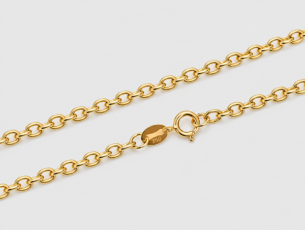 Collar de cadena rolo en oro amarillo 18k de 40 cm